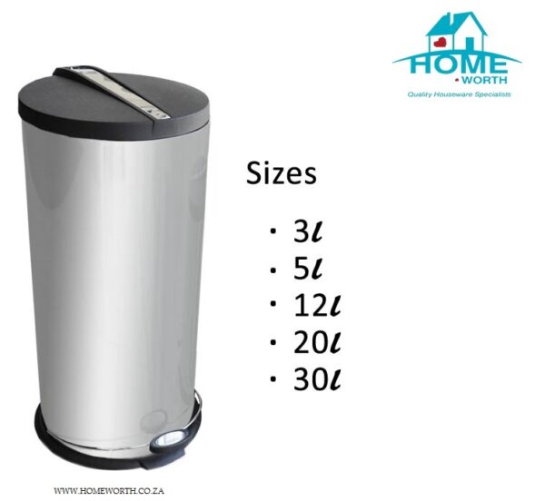 STAINLESS STEEL DUST BIN BLACK TOP (TH)