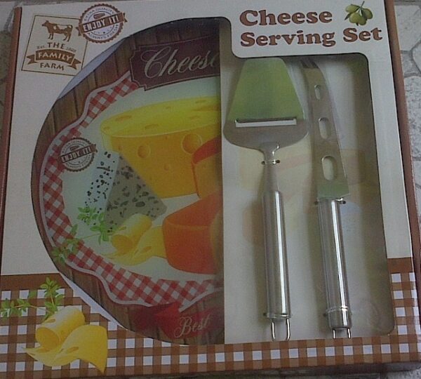 CHEESE SERVING SET WITH 2 KNIVES