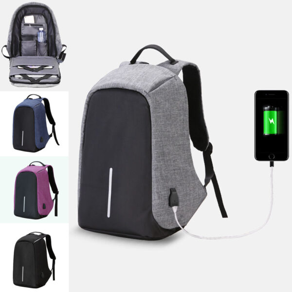 ANTI THEFT BACKPACK WITH USB CABLE