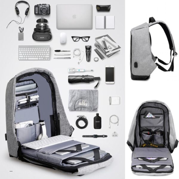 ANTI THEFT BACKPACK WITH USB CABLE - Image 4