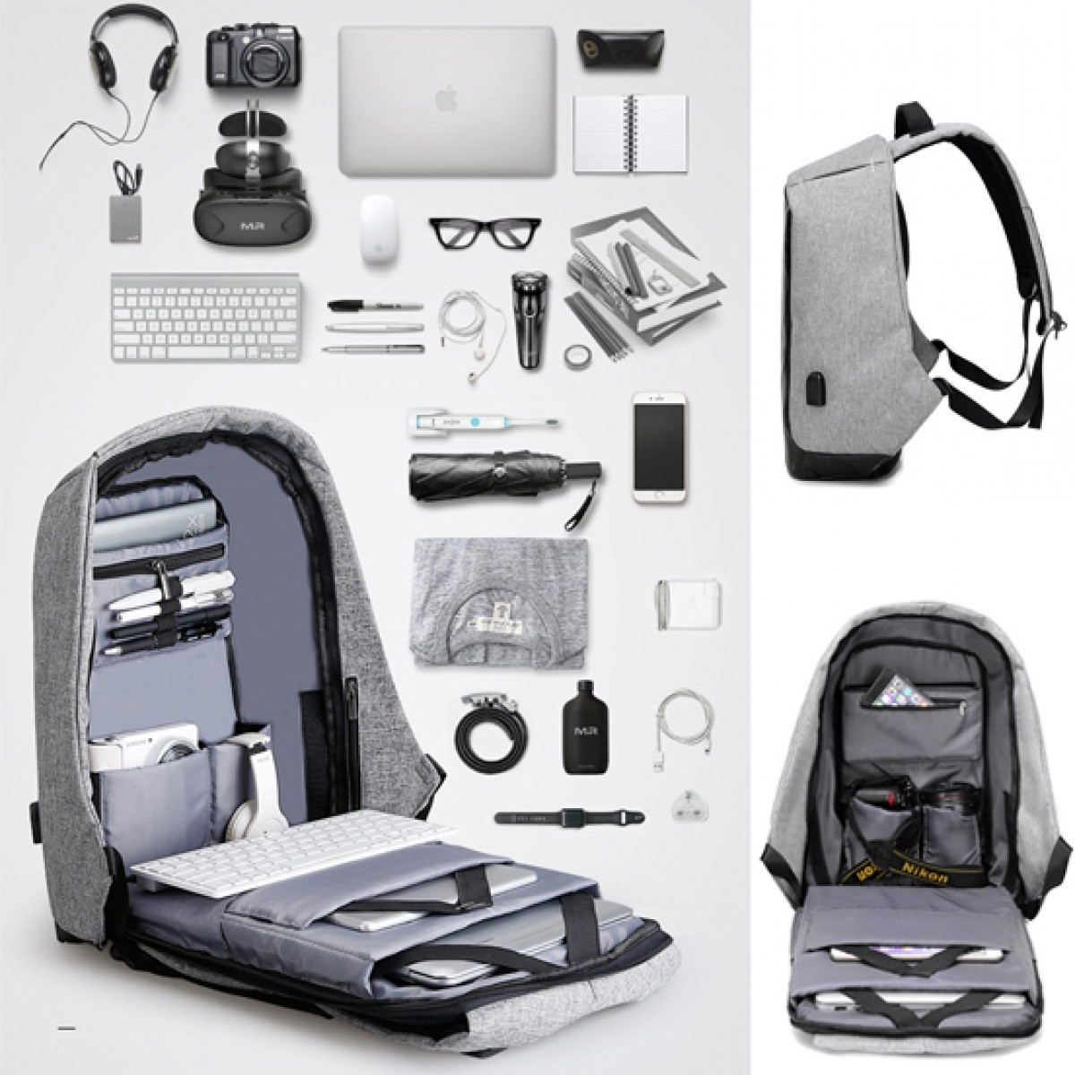 anti theft backpack usb port