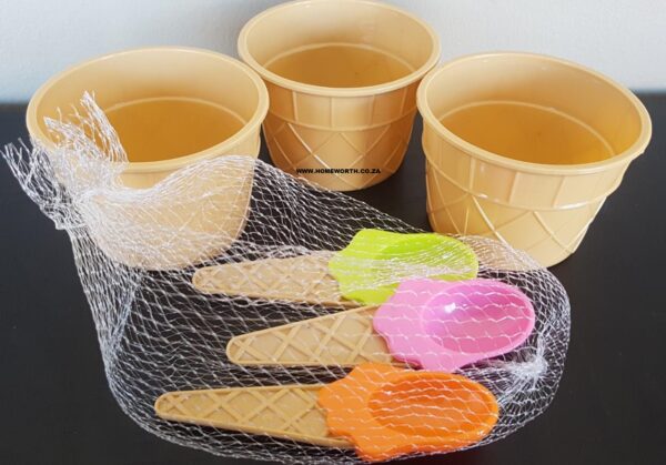 3PC ICE-CREAM BOWLS WITH SPOONS