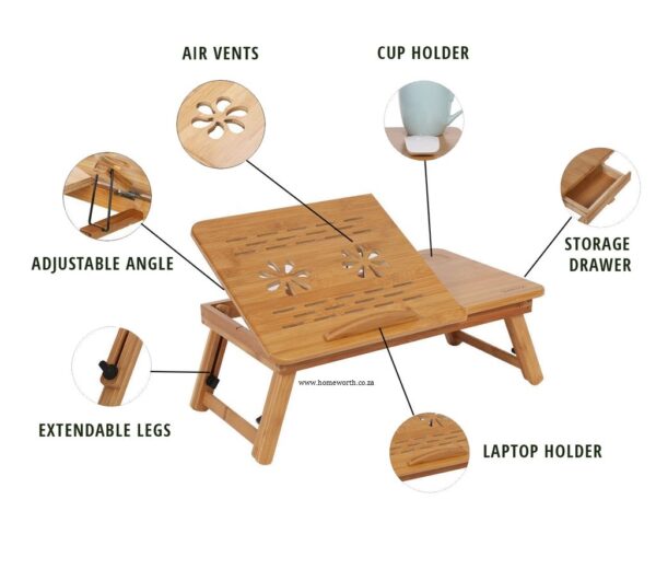 BAMBOO FOLDING LAPTOP TABLE - FINE LIVING - Image 3