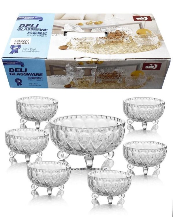 DESSERT GLASS BOWL SET 7PC - DELI GLASSWARE